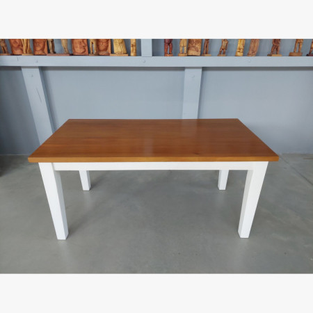 Drevený stôl Fance z masívu bielo-hnedý 160 x 80 cm (outlet)