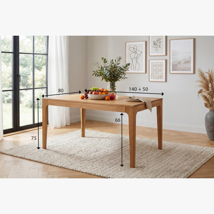 Rozkladací drevený stôl - dubový 140-190 cm