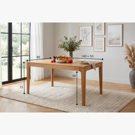 Rozkladací drevený stôl - dubový 140-190 cm