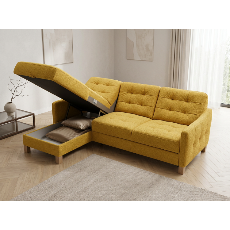 Moderná rohová sedačka Malmo s funkciou spania a úložným priestorom