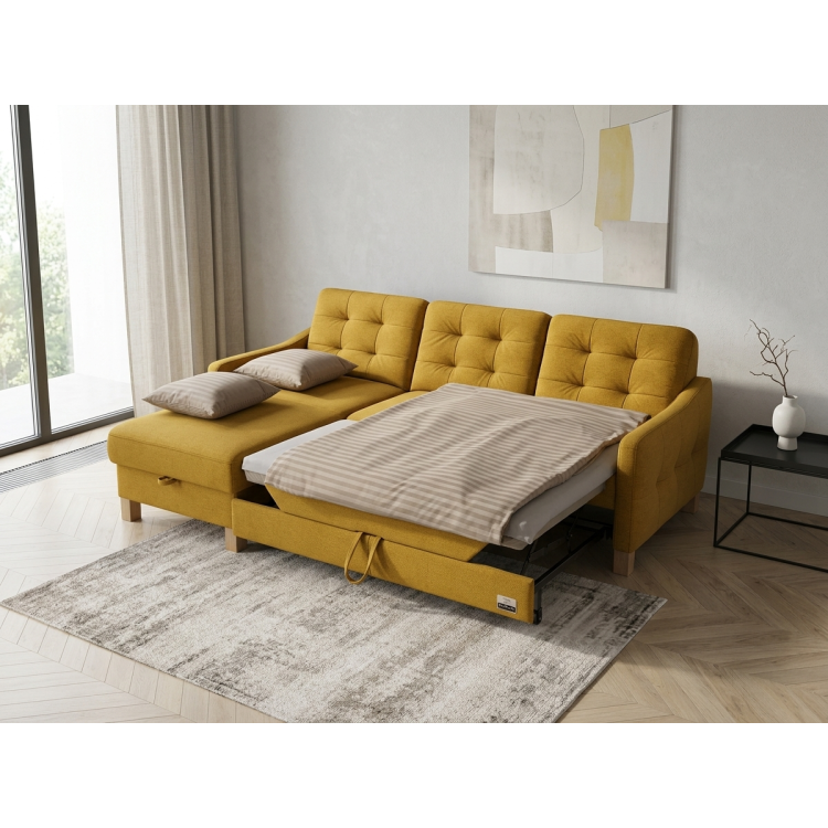 Moderná rohová sedačka Malmo s funkciou spania a úložným priestorom