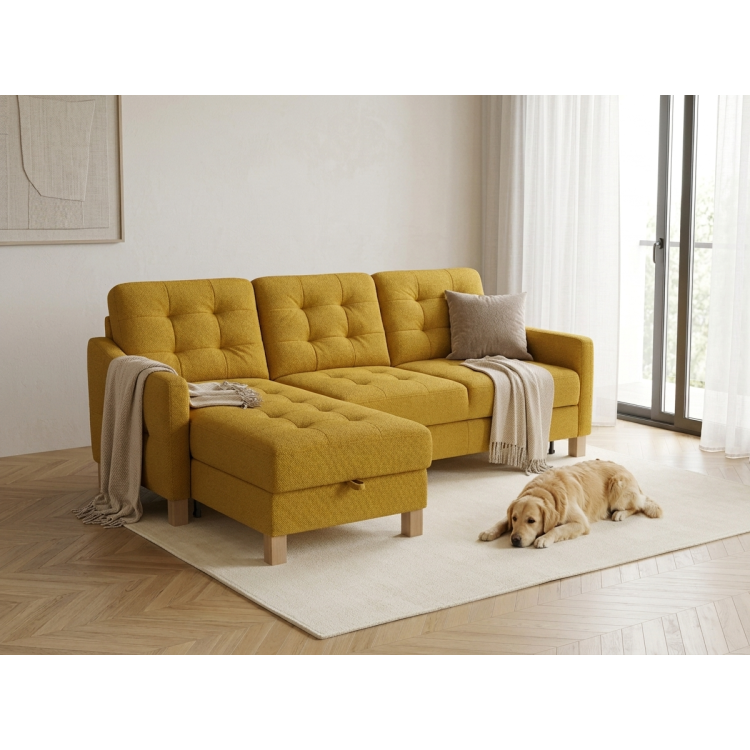 Moderná rohová sedačka Malmo s funkciou spania a úložným priestorom