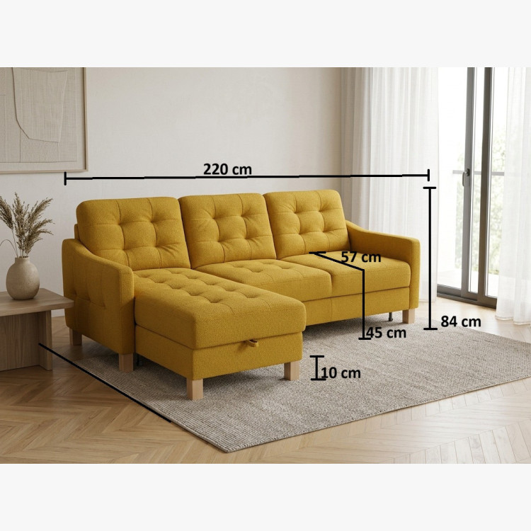 Moderná rohová sedačka Malmo s funkciou spania a úložným priestorom