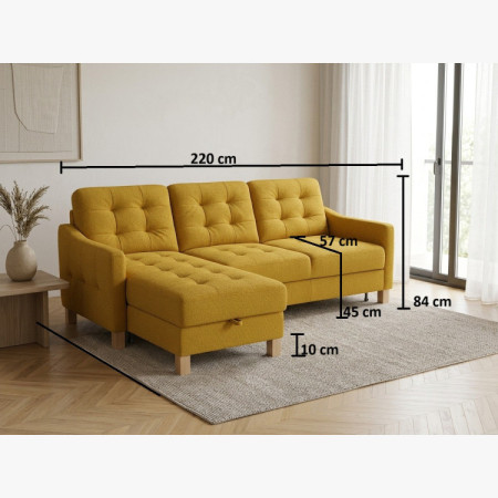 Moderná rohová sedačka Malmo s funkciou spania a úložným priestorom