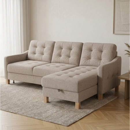 Moderná rohová sedacia súprava Malmo s funkciou spania a úložným priestorom - pravý roh