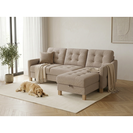 Moderná rohová sedacia súprava Malmo s funkciou spania a úložným priestorom - pravý roh