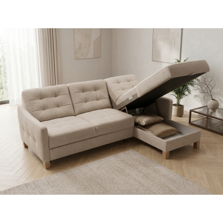 Moderná rohová sedacia súprava Malmo s funkciou spania a úložným priestorom - pravý roh