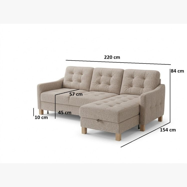 Moderná rohová sedacia súprava Malmo s funkciou spania a úložným priestorom - pravý roh