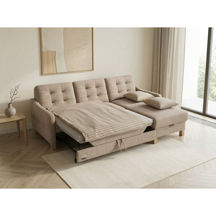 Moderná rohová sedacia súprava Malmo s funkciou spania a úložným priestorom - pravý roh