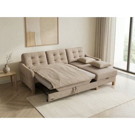 Moderná rohová sedacia súprava Malmo s funkciou spania a úložným priestorom - pravý roh