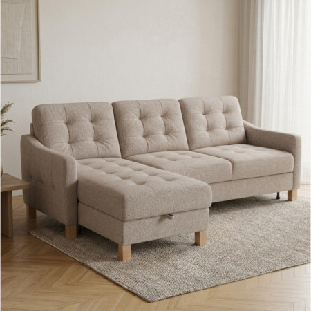 Moderná rohová sedačka Malmo s funkciou spania a úložným priestorom - ľavý roh