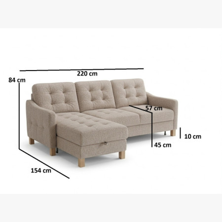 Moderná rohová sedačka Malmo s funkciou spania a úložným priestorom - ľavý roh