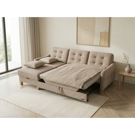 Moderná rohová sedačka Malmo s funkciou spania a úložným priestorom - ľavý roh