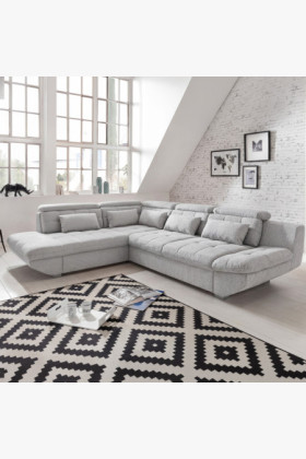 Rohová sedacia súprava šedá – roh vľavo s funkciou spania a úložným priestorom 2