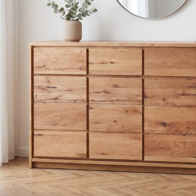 Široká dubová komoda z dubu – šírka 171,5 cm