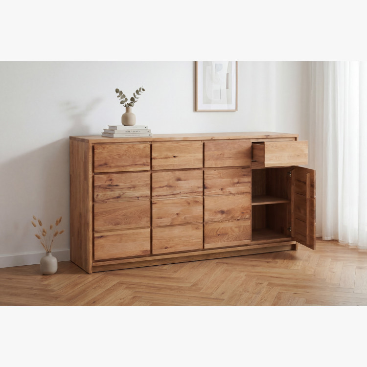 Široká dubová komoda z dubu – šírka 171,5 cm
