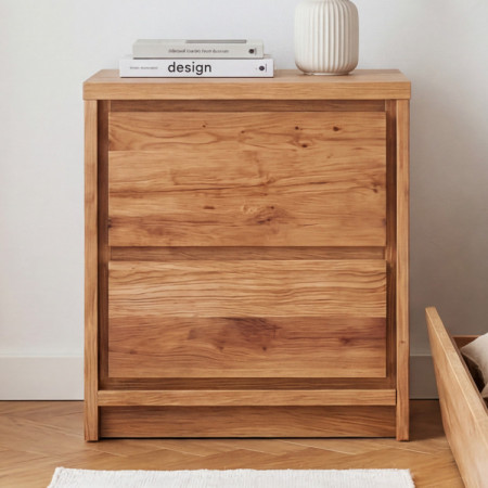 Nočný stolík z dubu – 2 zásuvky