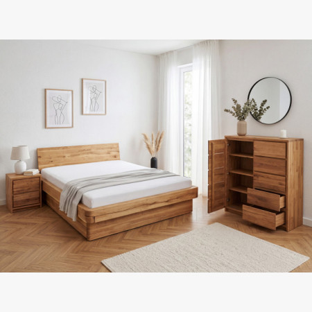 Nočný stolík z dubu – 2 zásuvky