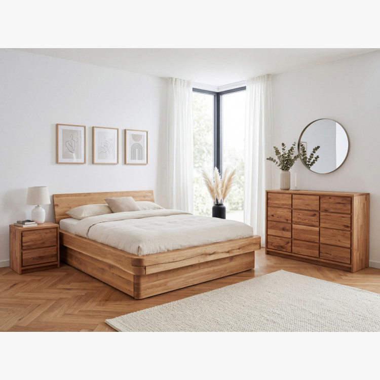 Nočný stolík z dubu – 2 zásuvky