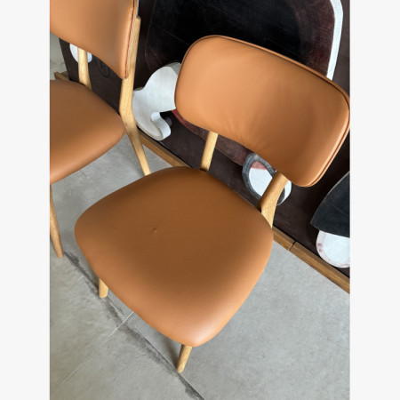 Dubová kožená stolička Benjamin – v ponuke je sada dvoch kusov, outlet