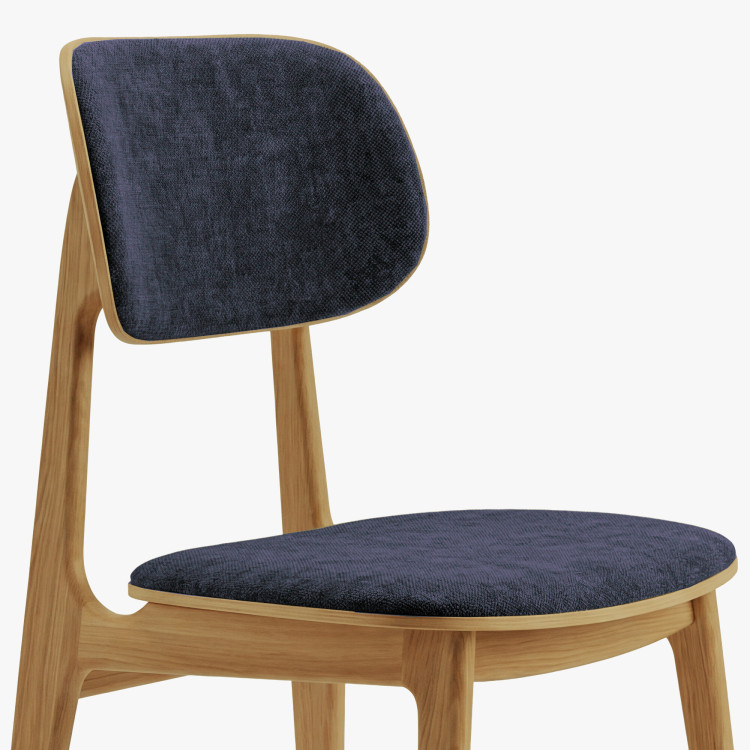 Čalúnená jedálenská stolička Vard z masívneho dubu – antracitová látka