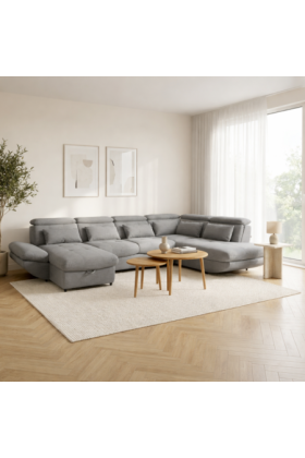 Sedacia súprava do tvaru písmene U s funkciou lôžka Park - dlhšia strana vpravo