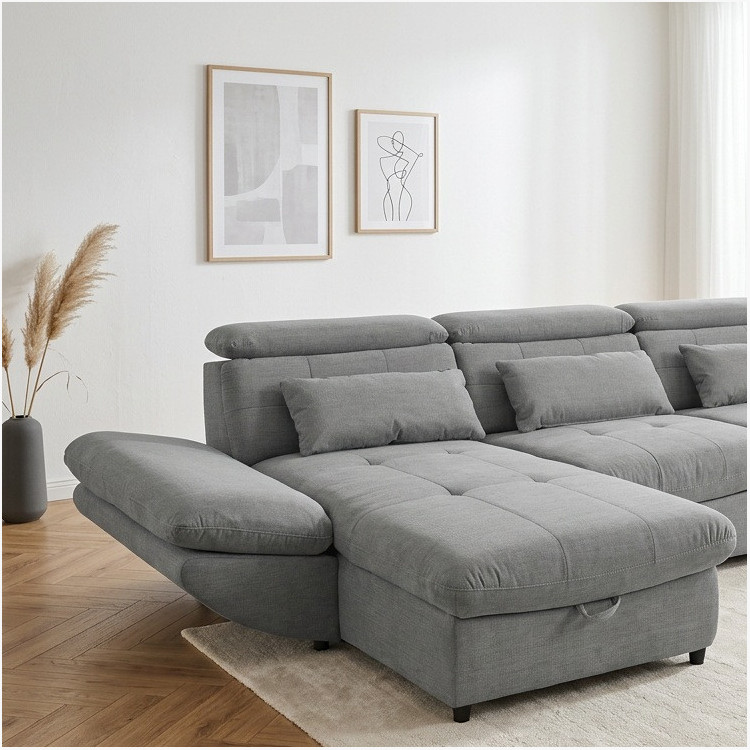 Sedacia súprava v tvare písmena U s funkciou lôžka Park - dlhšia strana vpravo