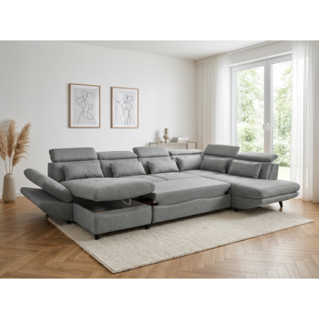 Sedacia súprava v tvare písmena U s funkciou lôžka Park - dlhšia strana vpravo