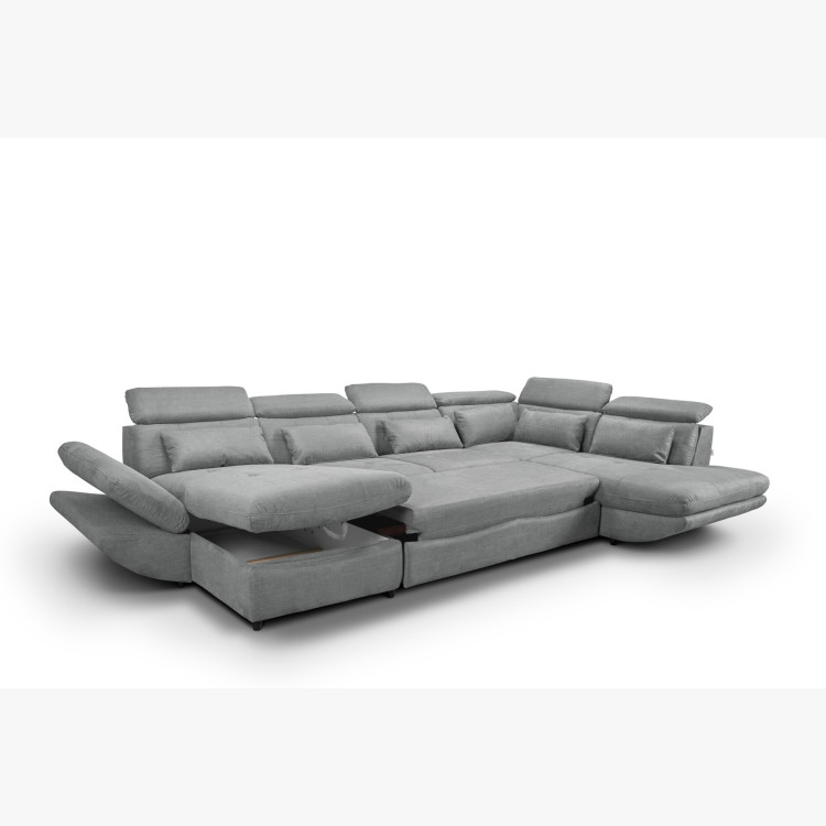 Sedacia súprava v tvare písmena U s funkciou lôžka Park - dlhšia strana vpravo