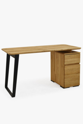 Dubový písací stôl Albero 140x65 cm – masív dub, kovové nohy 2