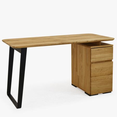 Dubový písací stôl Albero 140x65 cm – masív dub, kovové nohy