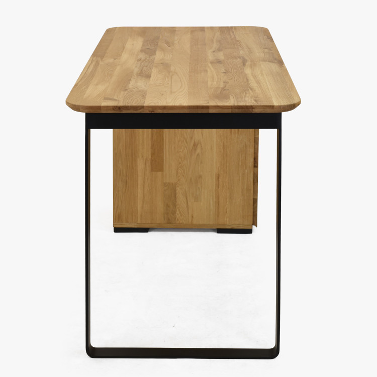 Dubový písací stôl Albero 140x65 cm – masív dub, kovové nohy