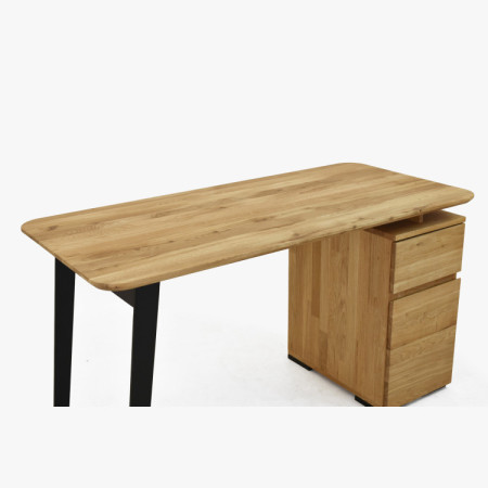 Dubový písací stôl Albero 140x65 cm – masív dub, kovové nohy