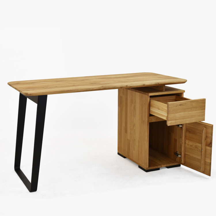 Dubový písací stôl Albero 140x65 cm – masív dub, kovové nohy