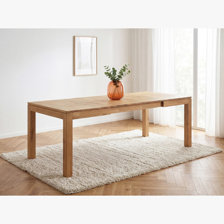 Masívny dubový rozkladací stôl Matuš 140 x 90 cm + 80 cm rozklad