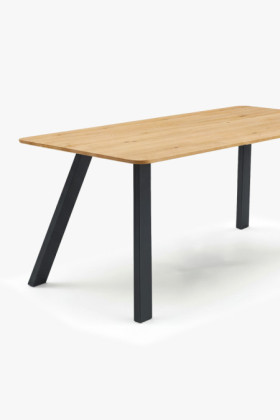 Masívny jedálenský stôl Jano 160x90 cm - olejovaný, kovové nohy 2