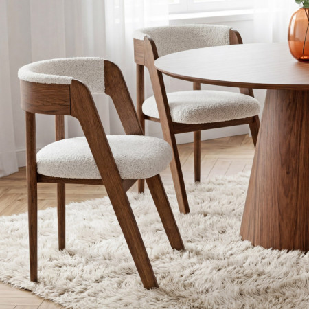 Kulatý stôl na kužeľovej nohe 120 cm – dub bordo-vlašský orech