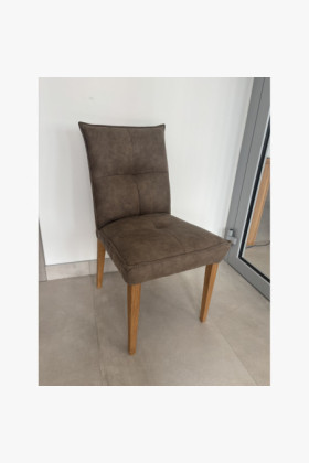 Komfortné jedálenské stoličky Riga sivé čalúnenie - outlet