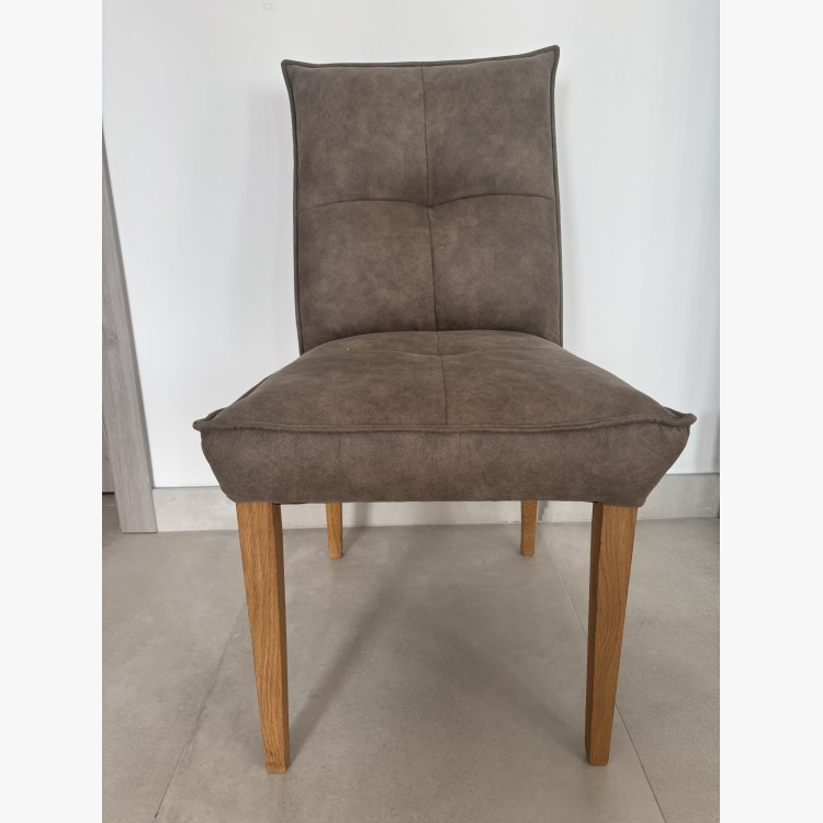 Komfortné jedálenské stoličky Riga sivé čalúnenie - outlet