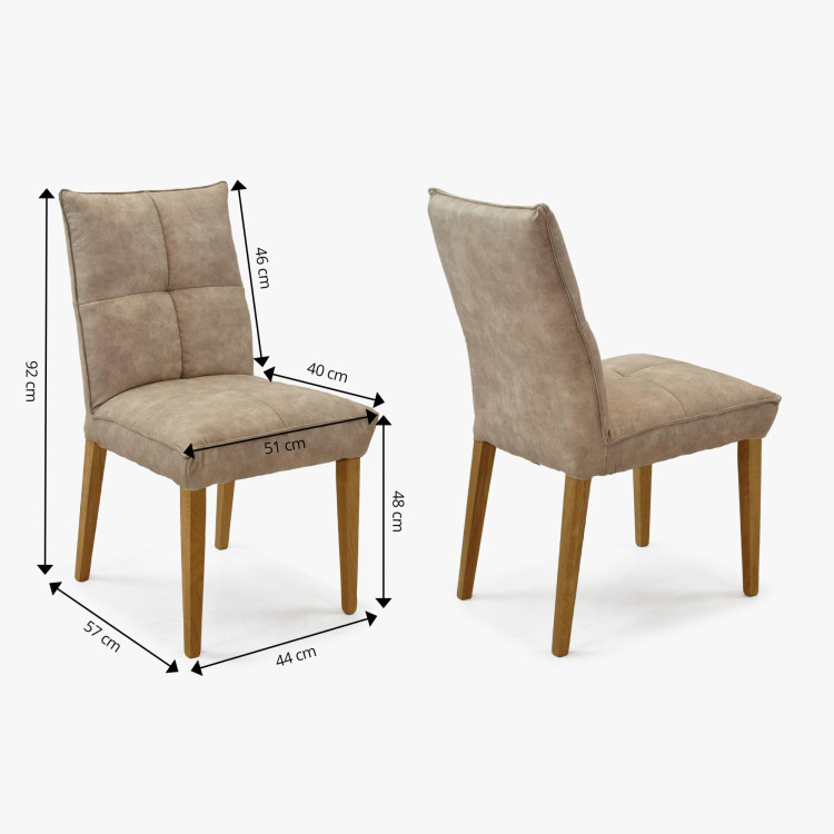 Komfortné jedálenské stoličky Riga sivé čalúnenie - outlet