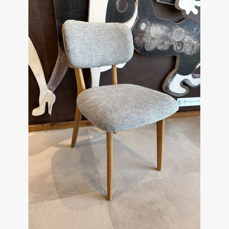 Dubová čalúnená stolička - farba sivá outlet