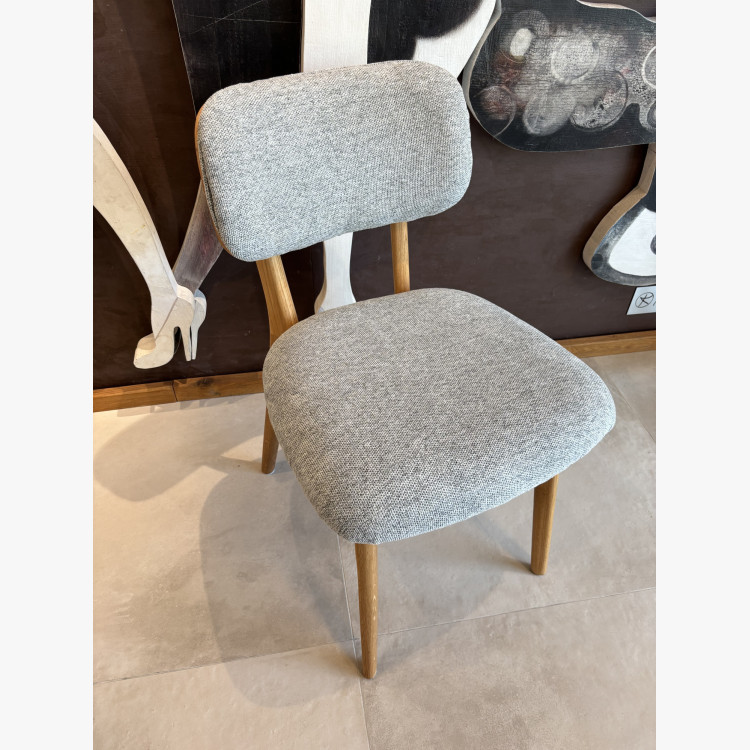 Dubová čalúnená stolička - farba sivá outlet