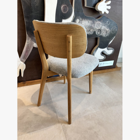 Dubová čalúnená stolička - farba sivá outlet