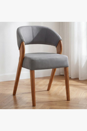 Designová luxusná stolička - dub, Almondo - svetlo sivá 2