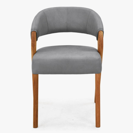 Designová luxusná stolička - dub, Almondo - svetlo sivá