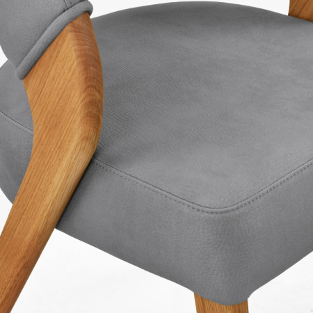 Designová luxusná stolička - dub, Almondo - svetlo sivá