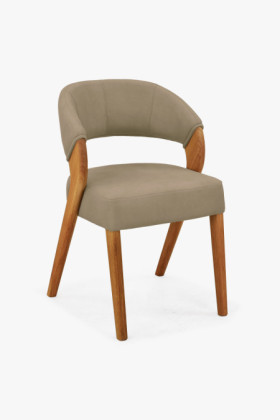 Designová luxusná stolička - dub, Almondo - béžová piesková