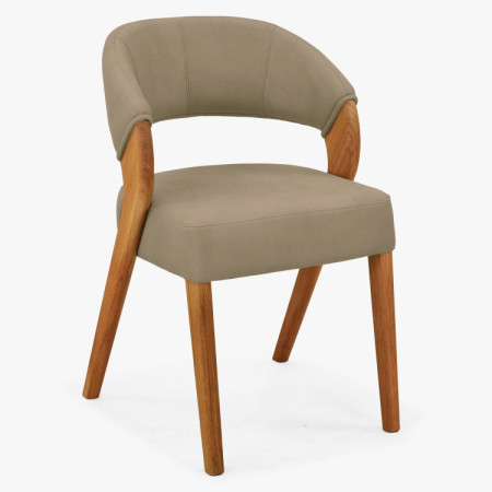 Designová luxusná stolička - dub, Almondo - béžová piesková
