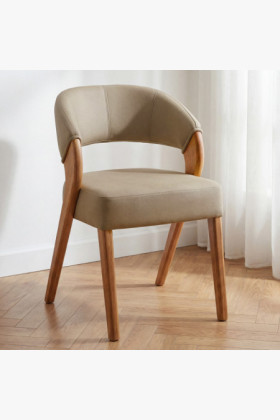 Designová luxusná stolička - dub, Almondo - béžová piesková 2