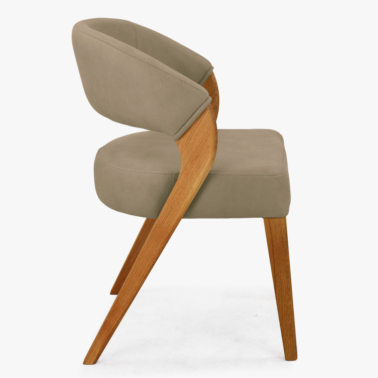 Designová luxusná stolička - dub, Almondo - béžová piesková